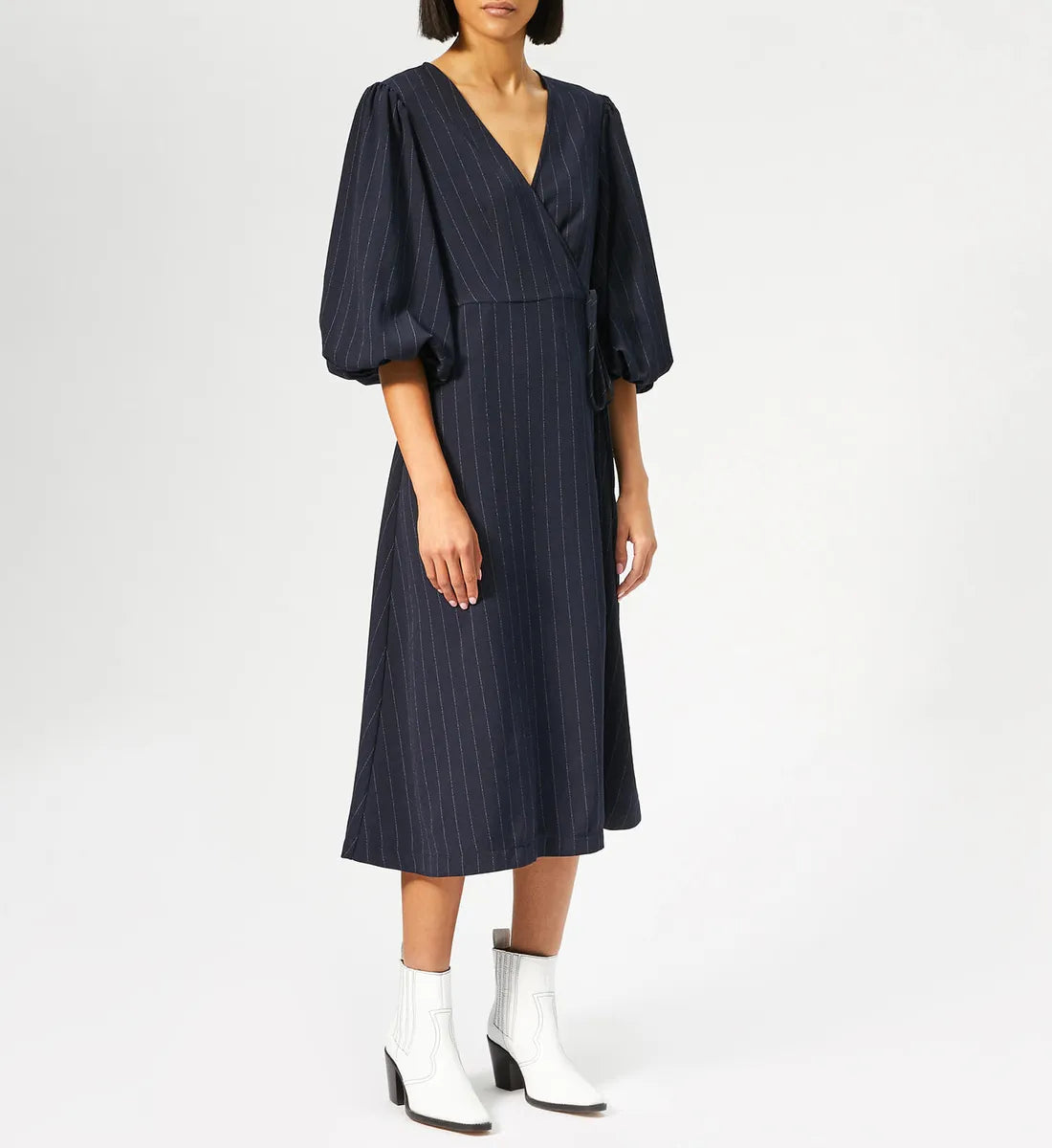 Ganni clark wrap on sale dress