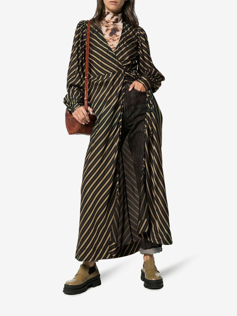 Ganni stripe wrap maxi dress Manifesto Woman