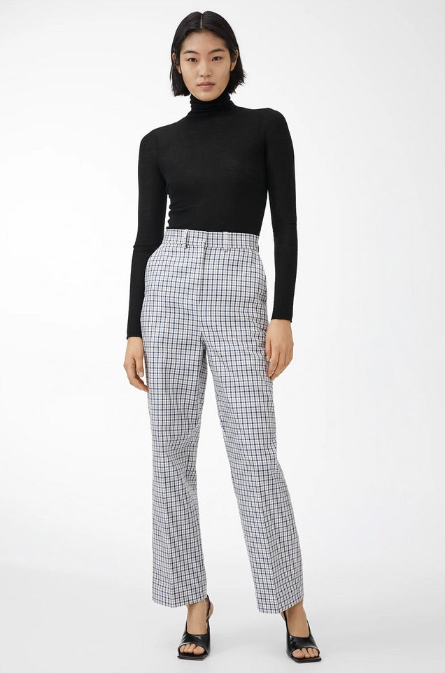 Straight leg outlet check trousers