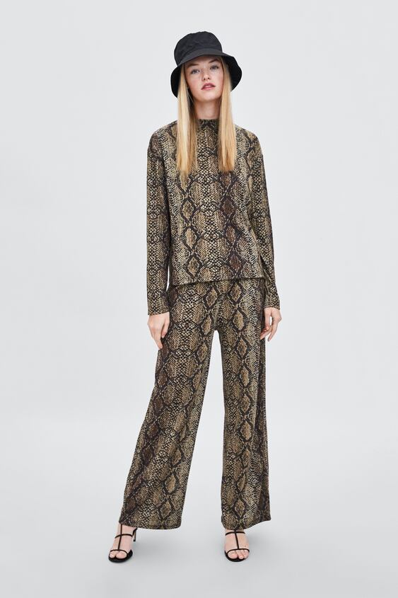 Zara snake print wide leg trousers – Manifesto Woman