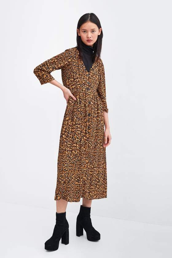 Zara leopard print midi dress - new – Manifesto Woman