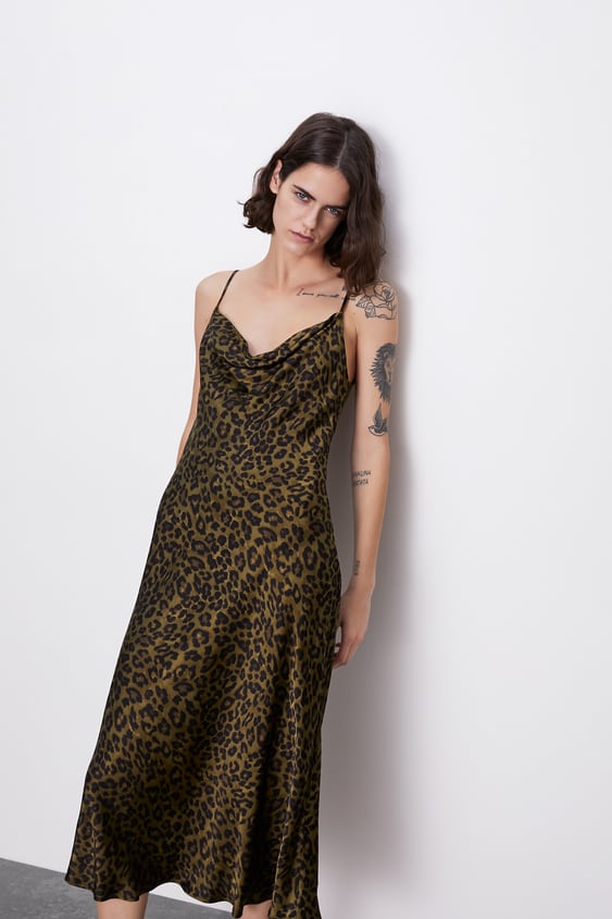 Zara leopard print satin cami dress - new – Manifesto Woman