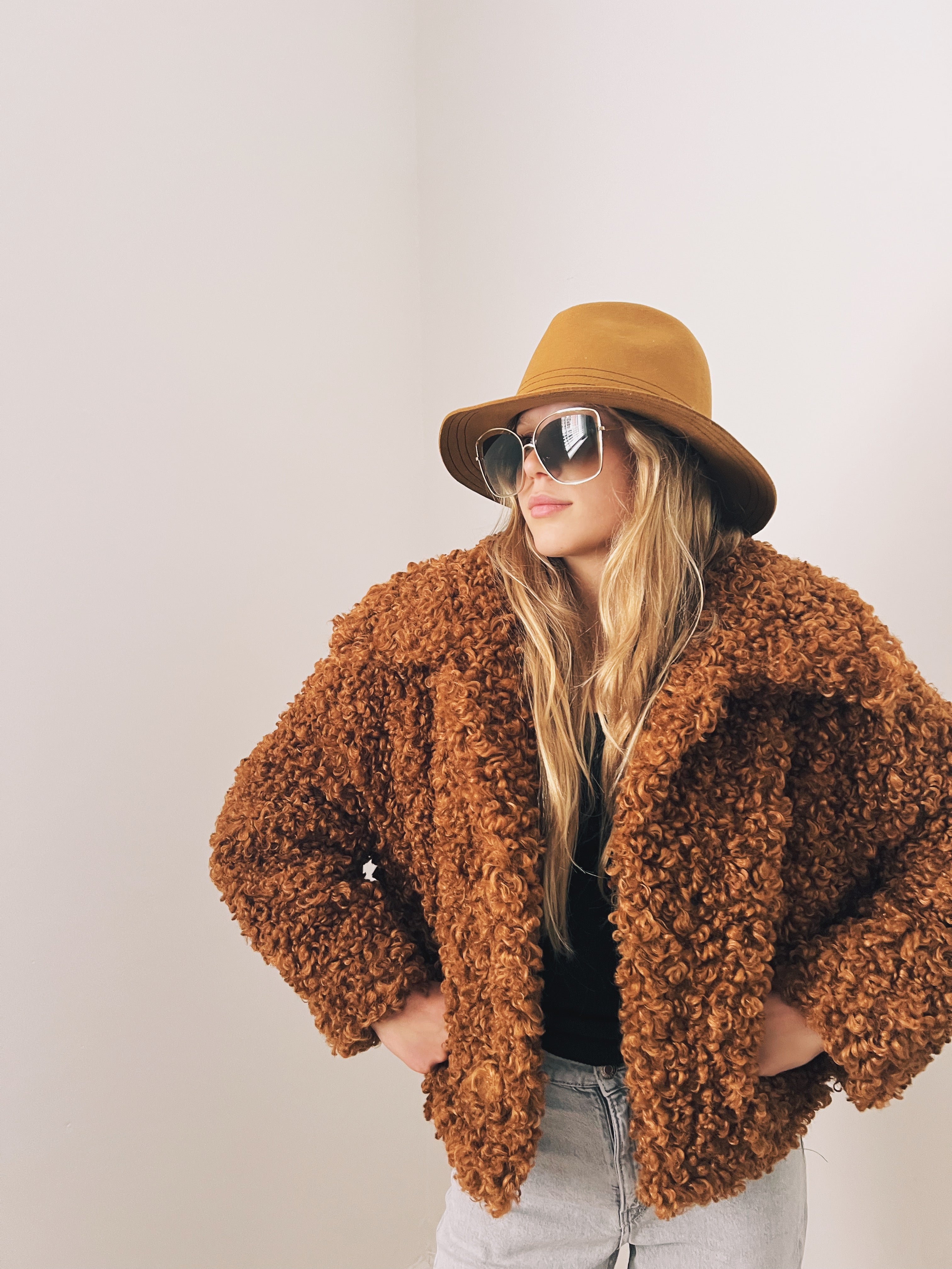 Bimba y Lola boucle faux fur jacket – Manifesto Woman