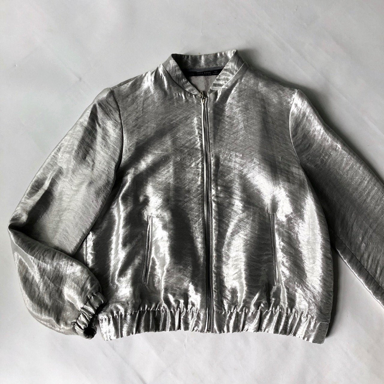 Silver bomber jacket on sale zara