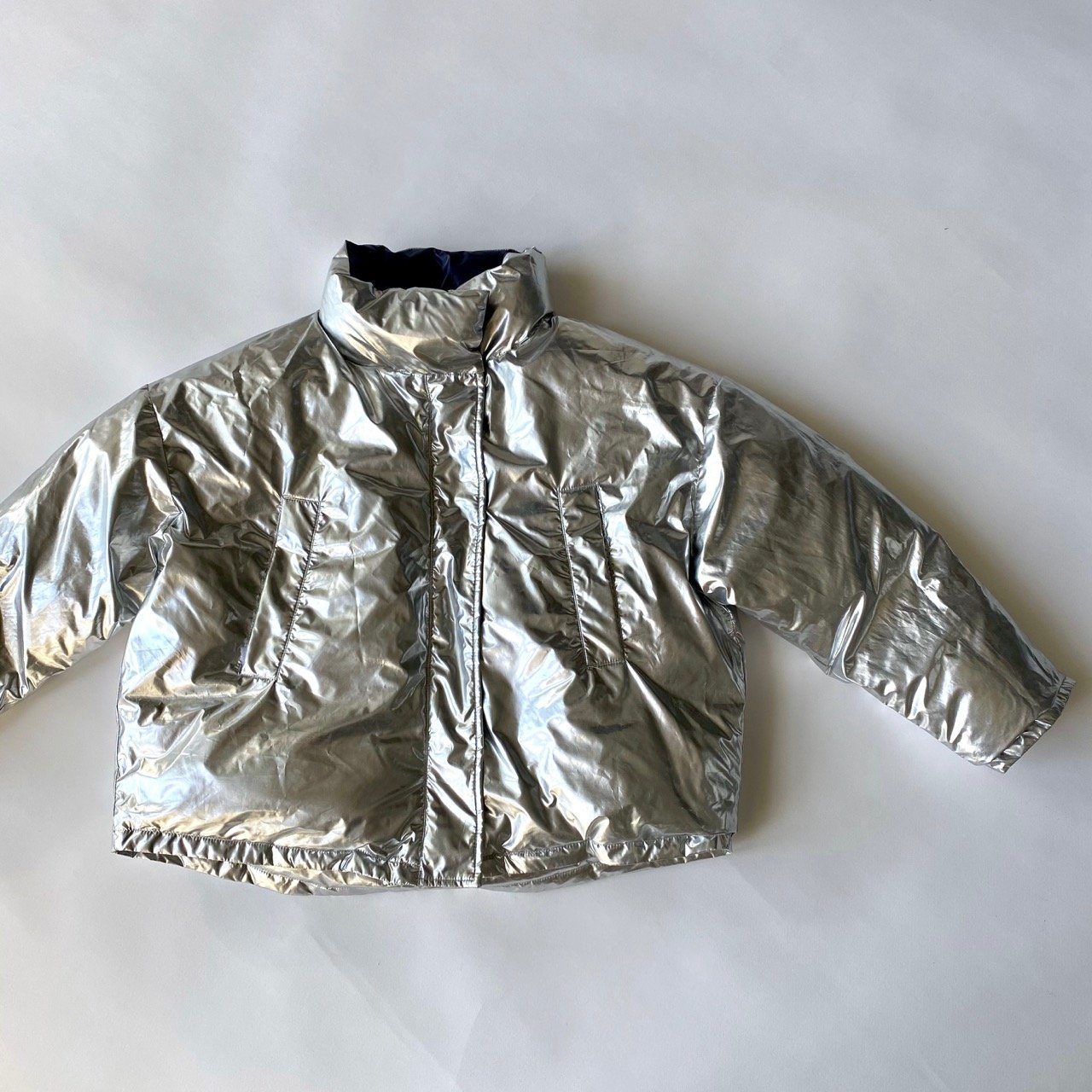 Silver puffer jacket on sale zara