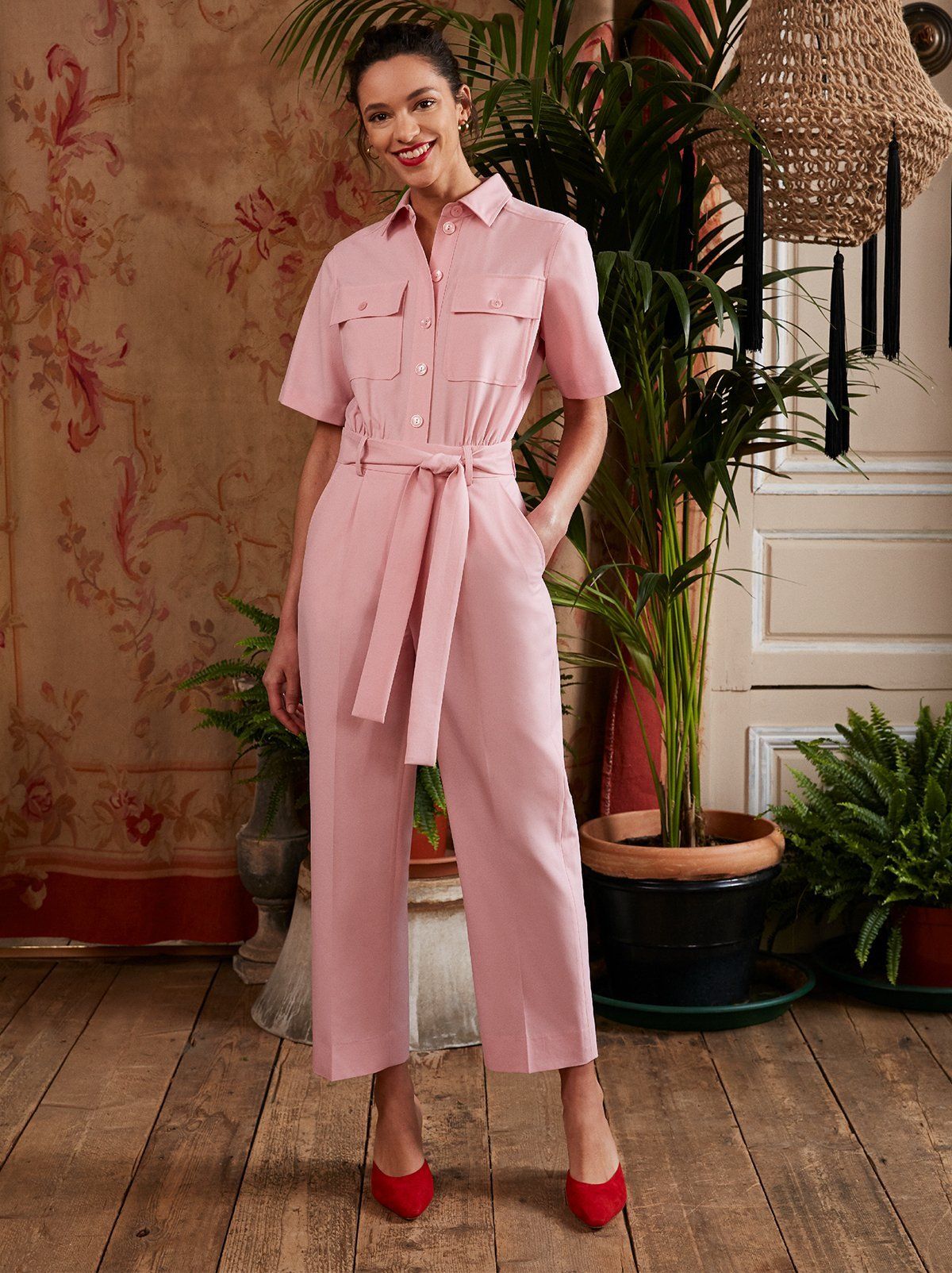 Kitri pink jumpsuit sales