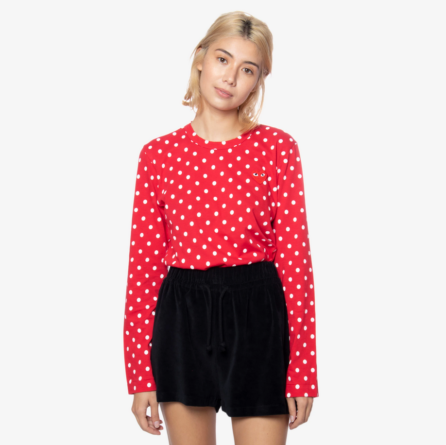 comme des garcons red polka dot