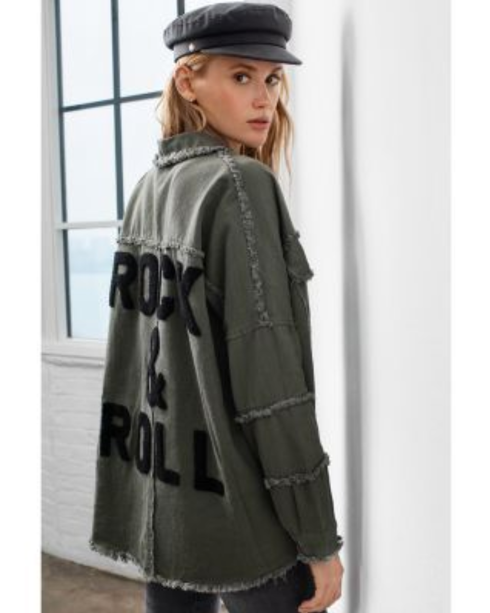 Khaki rock and sale roll jacket