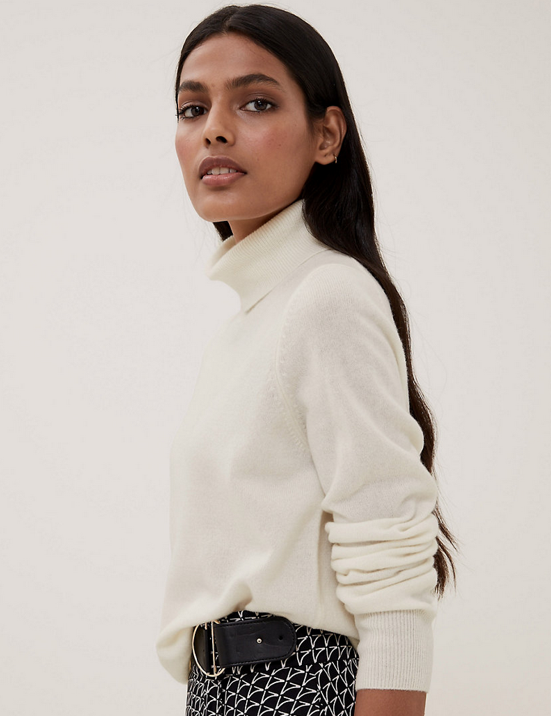 M&S Collection cream roll neck jumper – Manifesto Woman