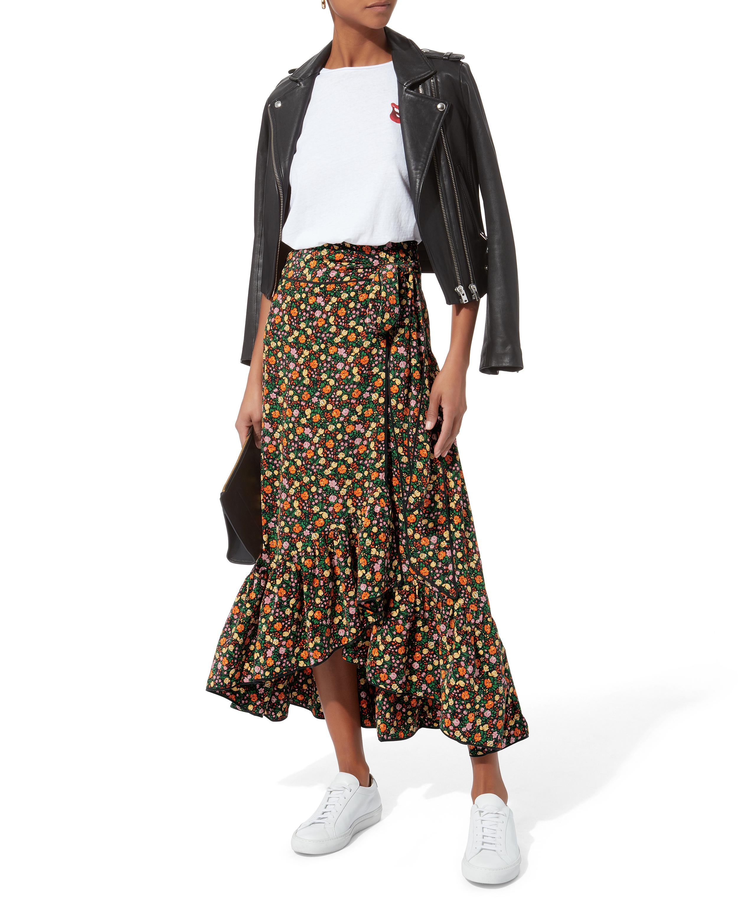 Ganni Joycedale Silk Wrap Maxi Skirt Manifesto Woman