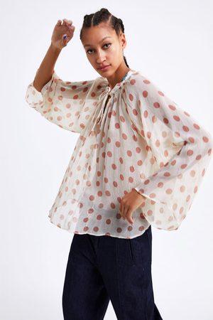 Dotted mesh sales blouse zara