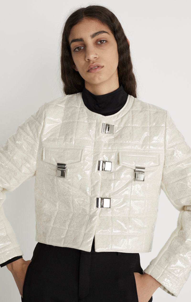 Rodebjer futuristic 'Rez' faux fur jacket 