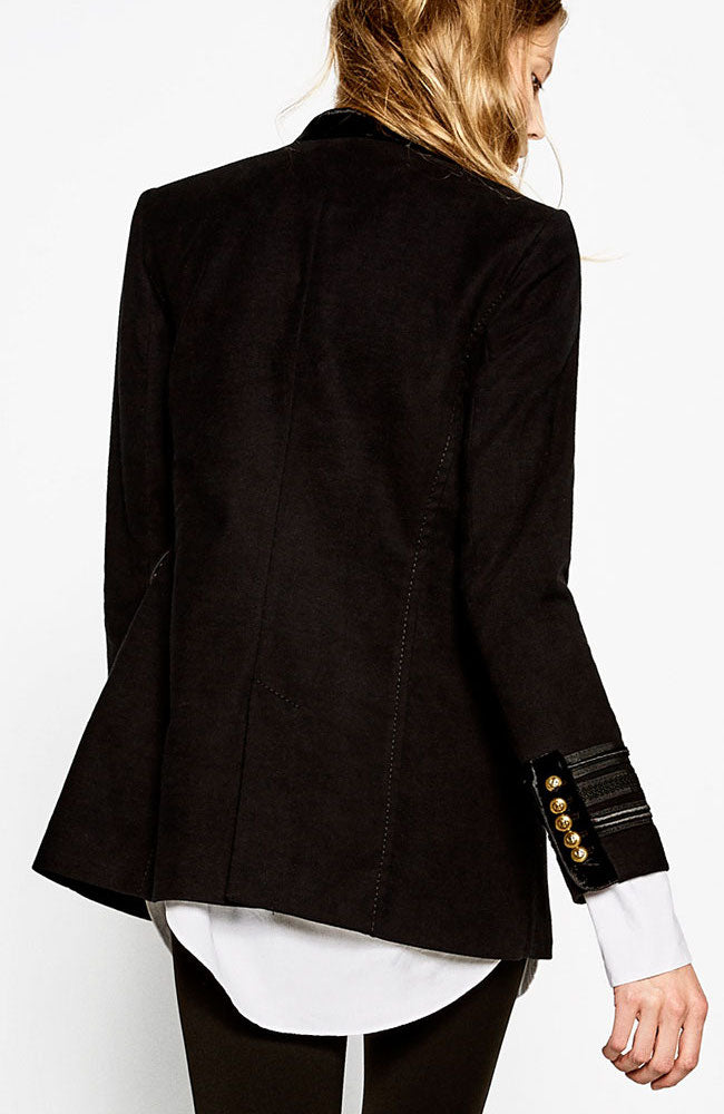 Zara tailored black military blazer 