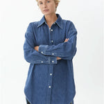Arket blue denim oversized shirt