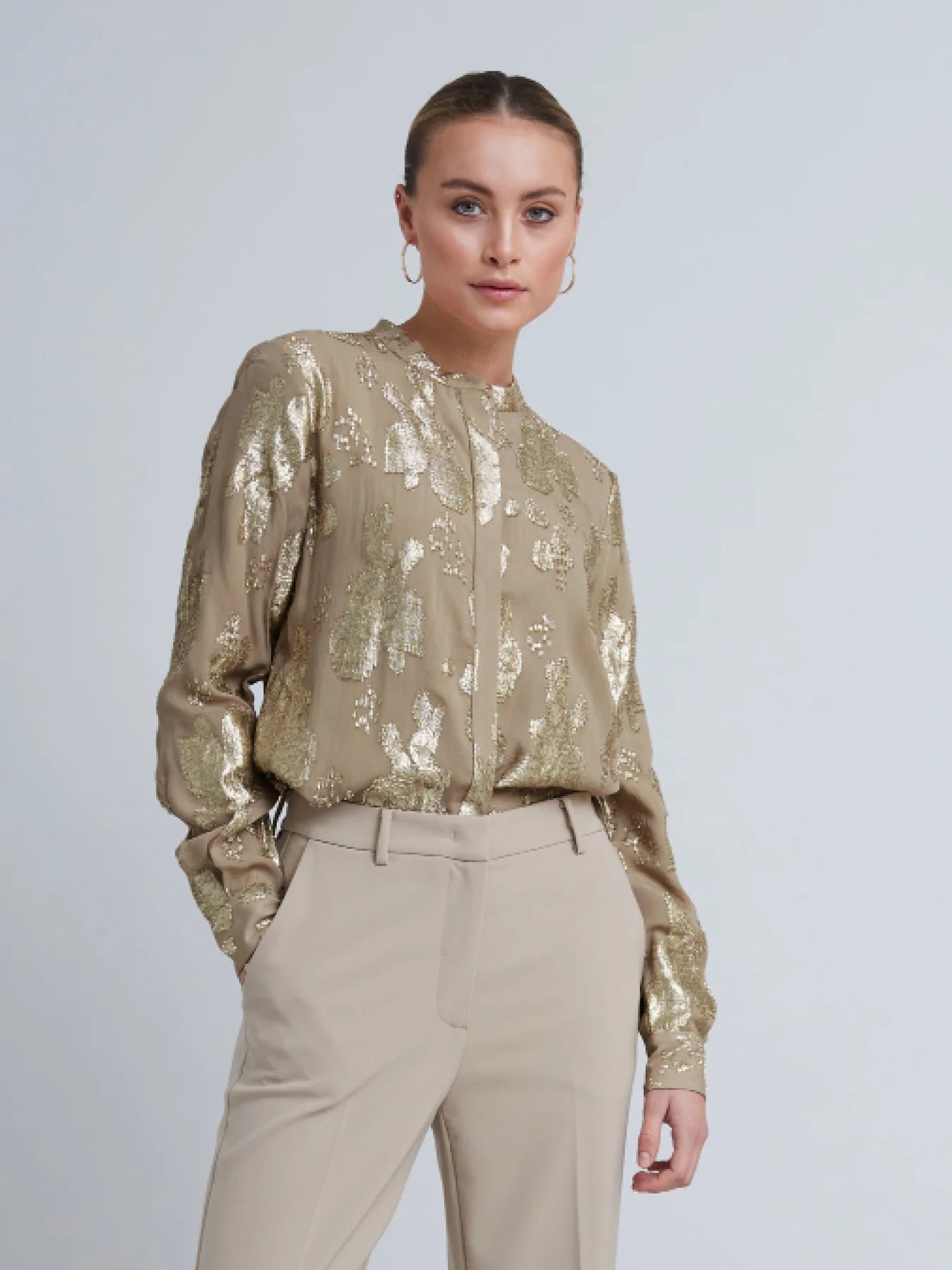 Bruuns Bazaar 'Corinnas' metallic jacquard blouse 