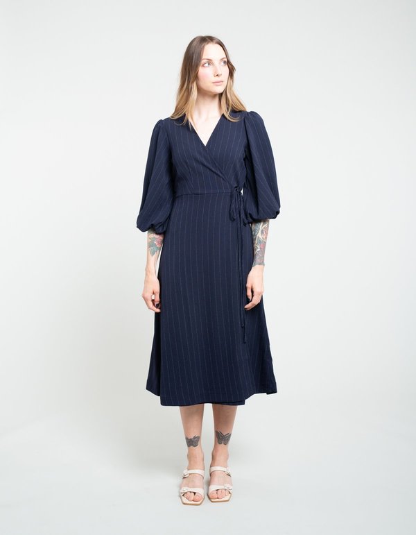 Ganni clark wrap clearance dress