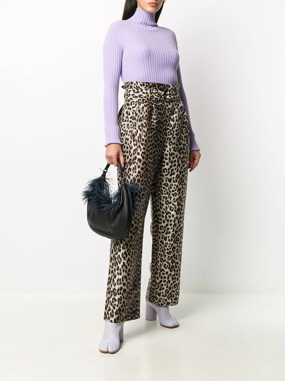 Ganni leopard print paperbag waist pants Manifesto Woman