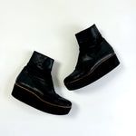 MM6 Maison Margiela flatform black leather boots