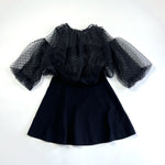 Zara black organza mini dress 