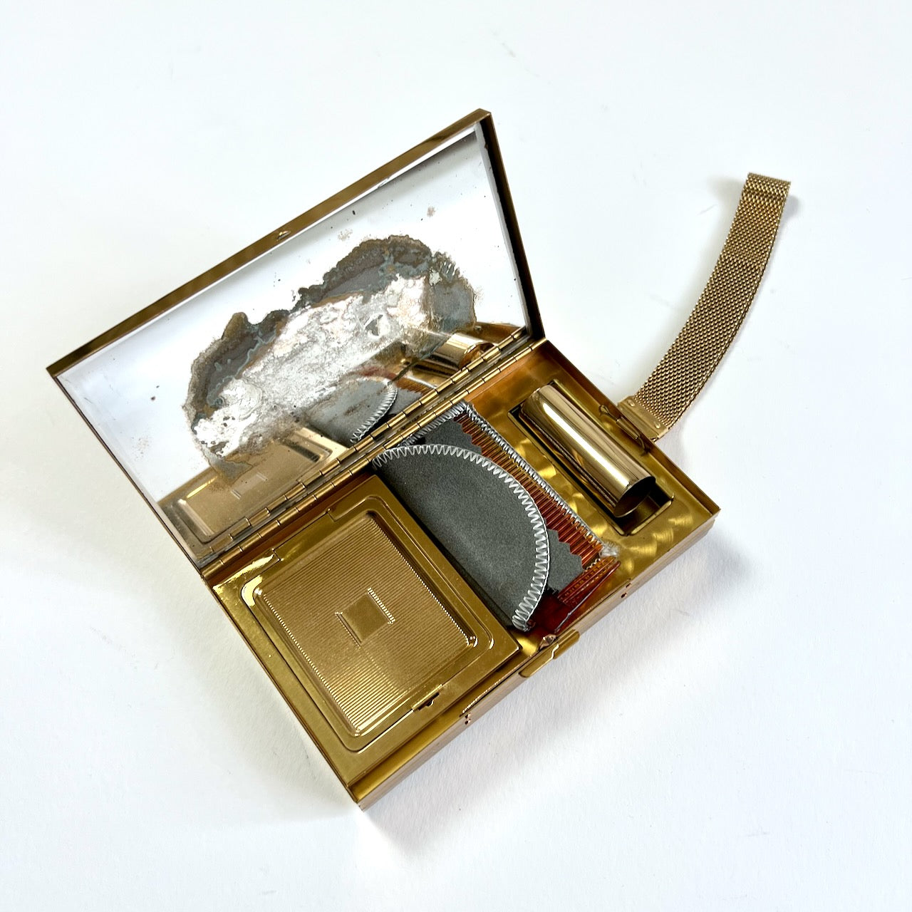 Vintage 40s/ 50s gold metal evening box purse