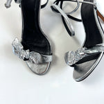 BA&SH silver leather ankle strap heels 