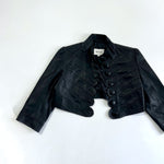 Gestuz cropped black leather jacket