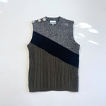Ganni khaki grey & black knitted vest 