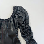 Ellery 'Amiata' black faux leather puff sleeve dress