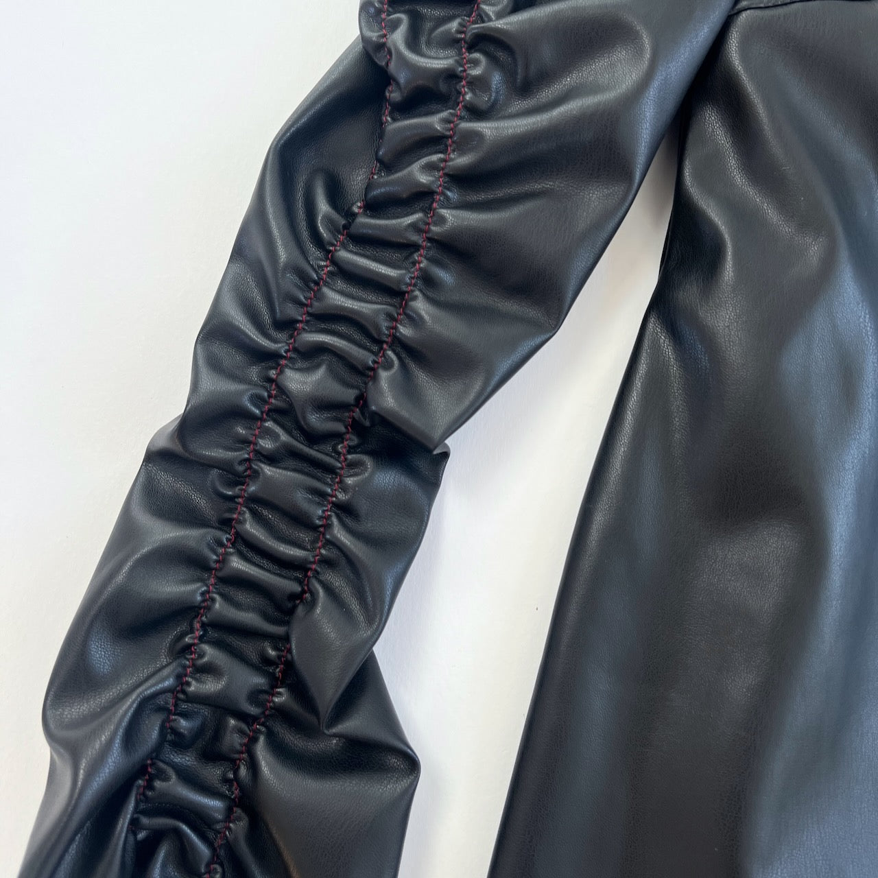 Ellery 'Amiata' black faux leather puff sleeve dress