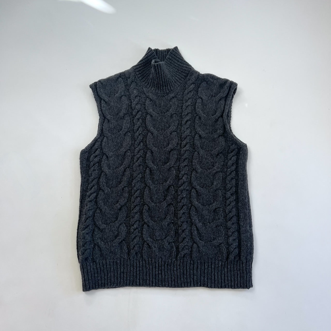 Frame grey cable knit merino wool knitted vest