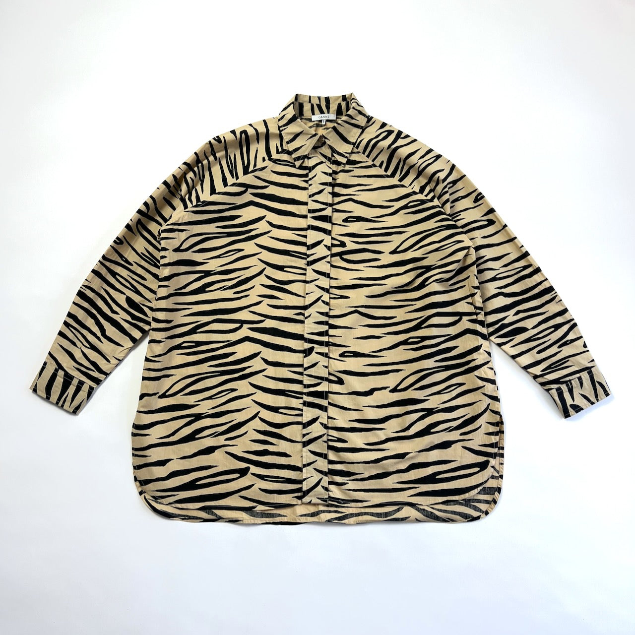 Ganni tiger print oversized shirt