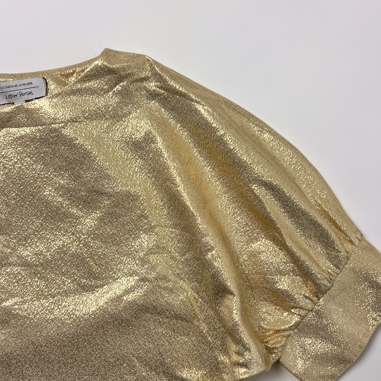 & Other Stories hammered gold blouse 