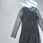 Zara sequin mesh semi-sheer maxi dress 