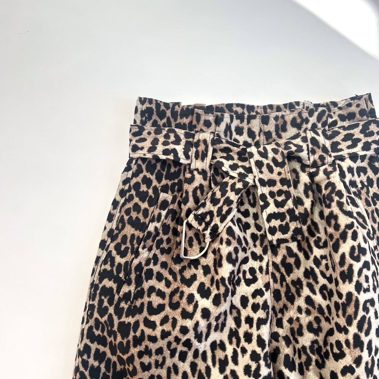 Ganni leopard print paperbag waist pants Manifesto Woman
