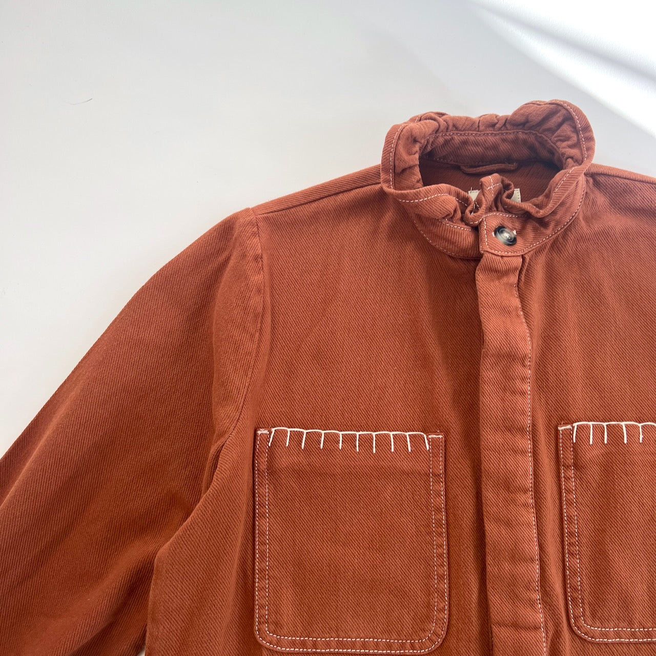 Seventy + Mochi 'Pablo' caramel blanket stitched jacket