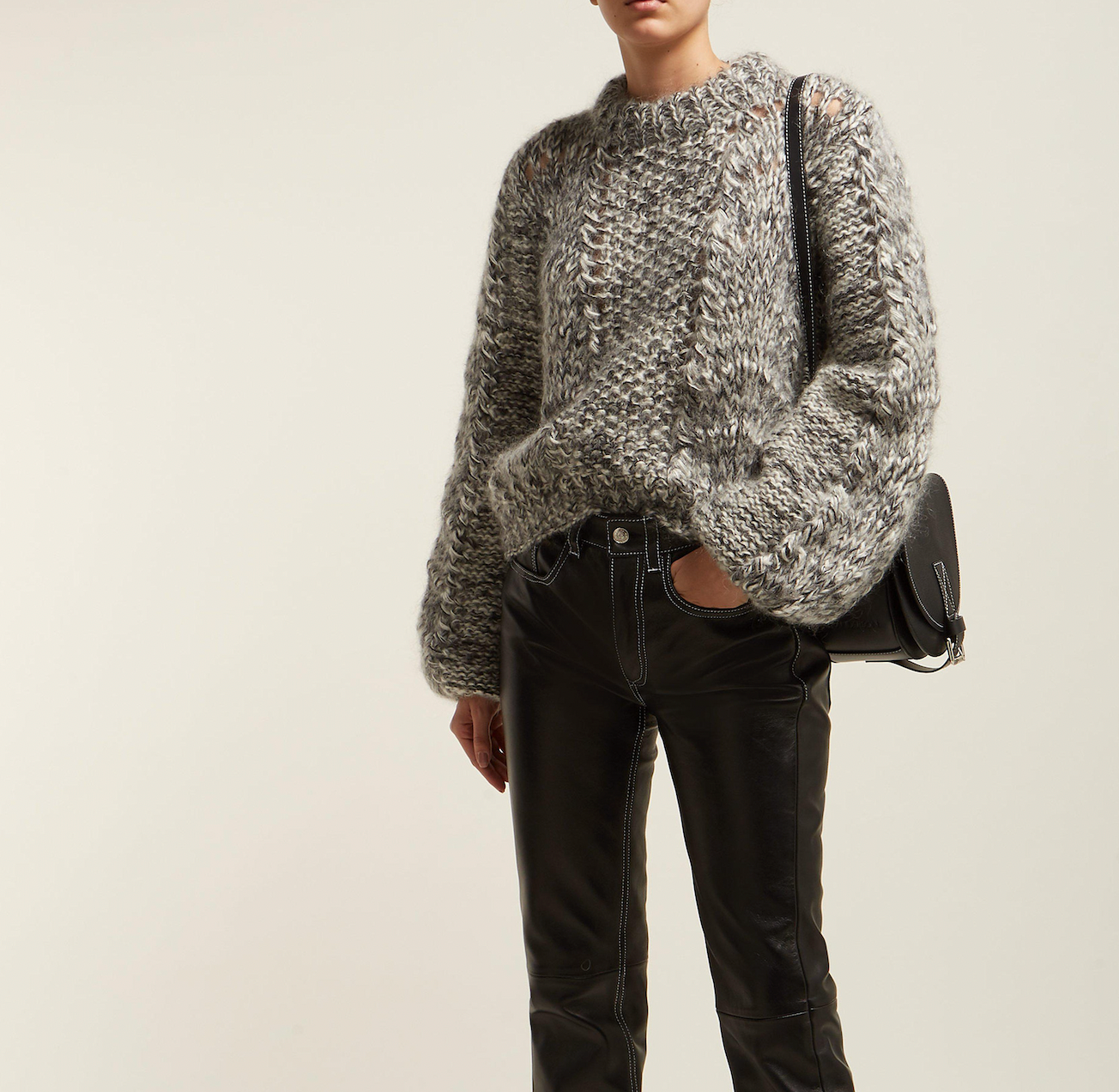 Ganni grey 'Julliard' wool & mohair jumper at Manifesto Woman