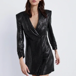 Zara black sequin blazer dress Manifestp Woman