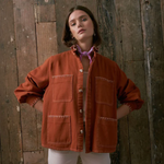 Seventy + Mochi 'Pablo' caramel blanket stitched jacket Manifesto Woman