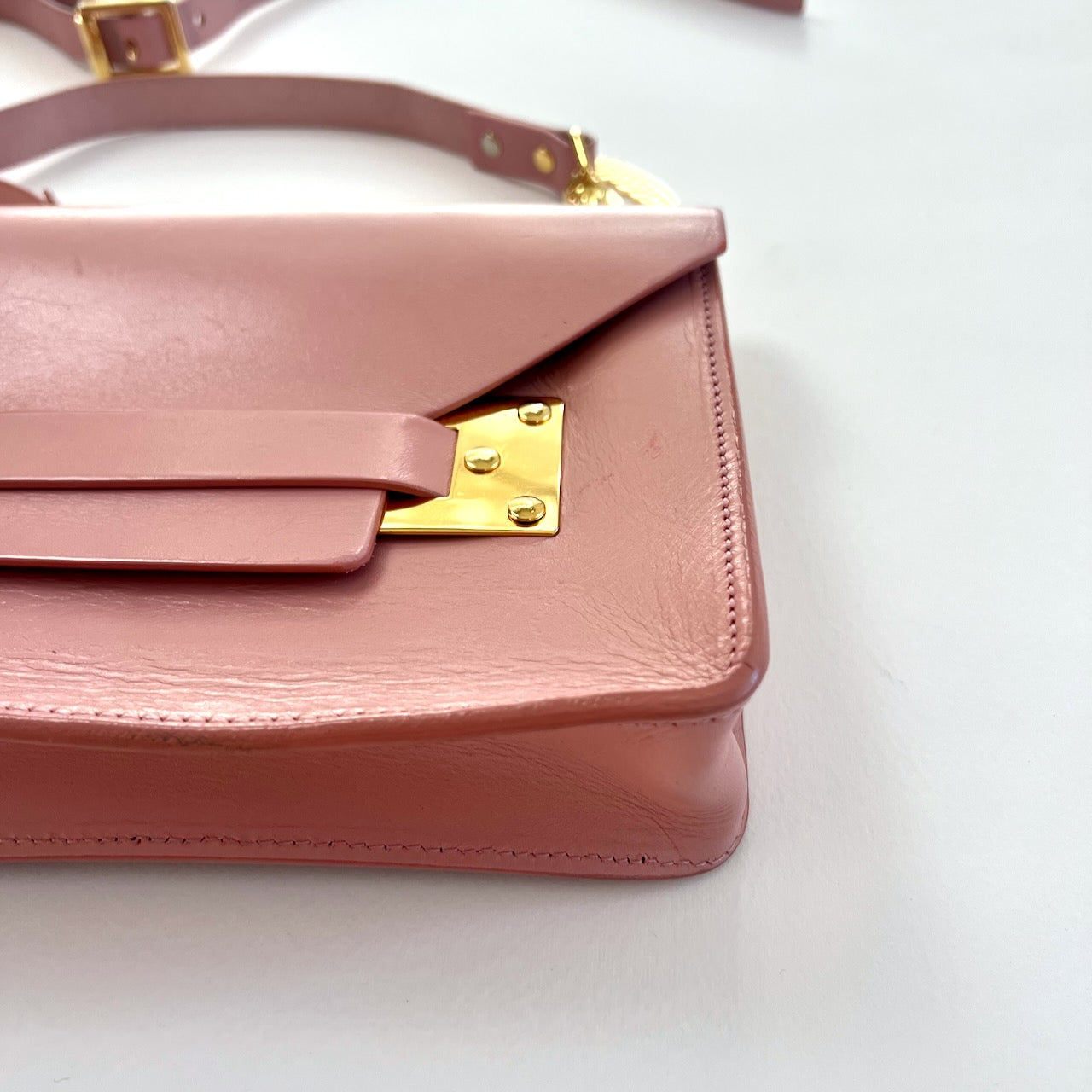 Sophie Hulme 'Milner mini' pink leather cross body bag