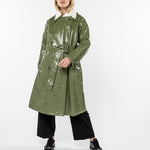 Stand Studio 'Erica' patent green coat 