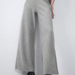 Zara soft-touch grey wide leg knitted trousers