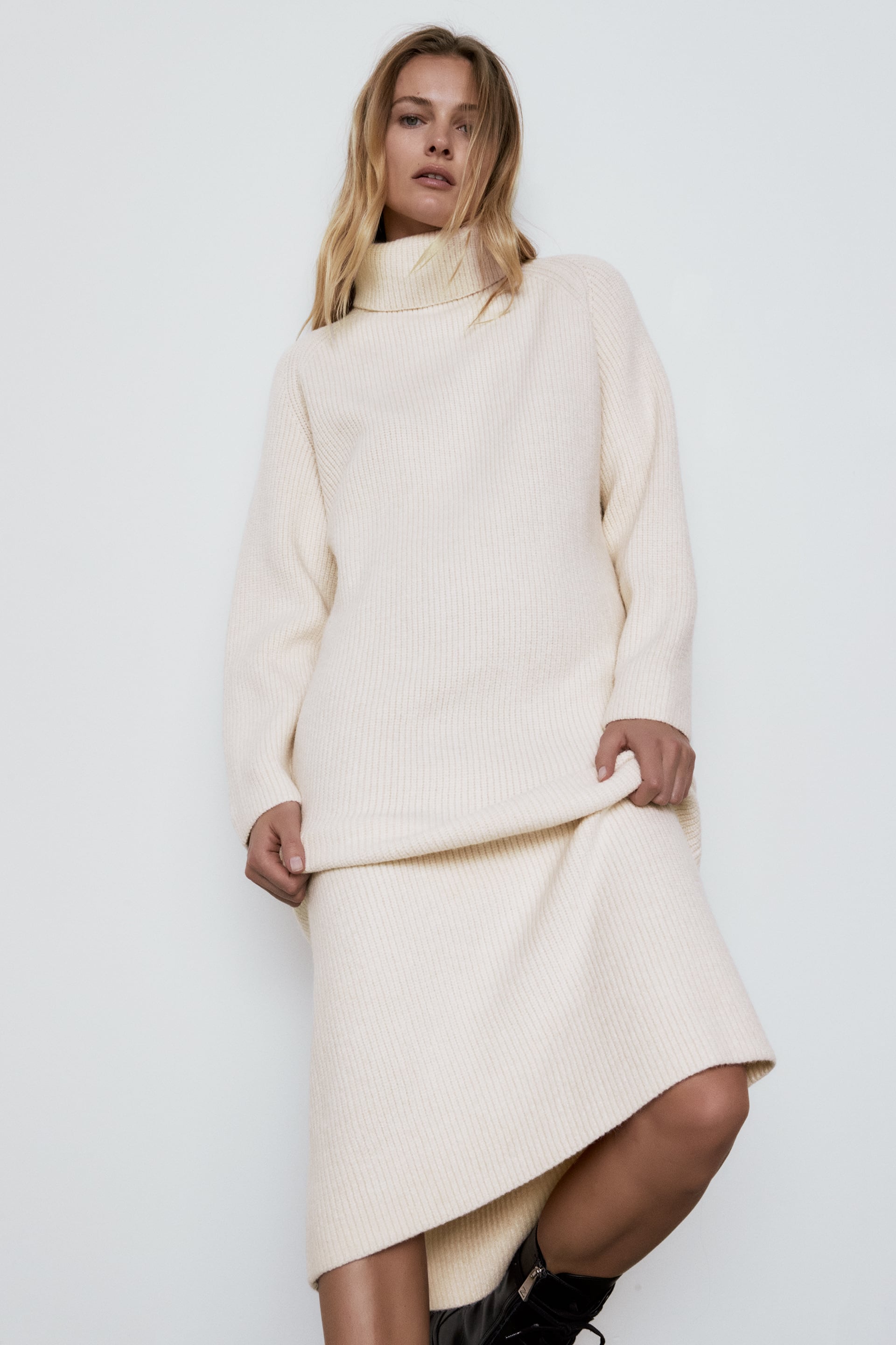 Roll neck 2025 jumper dress zara