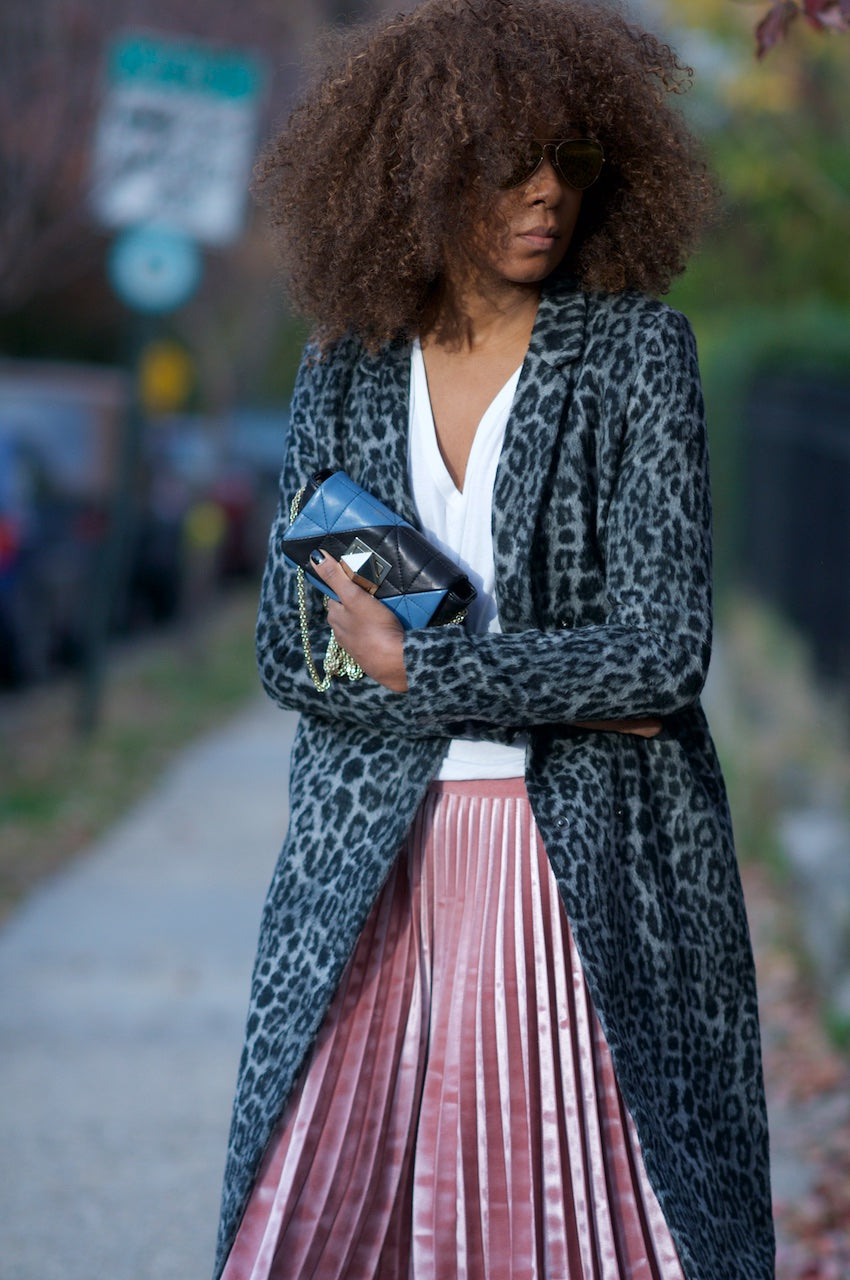 Pink velvet pleated cheap midi skirt