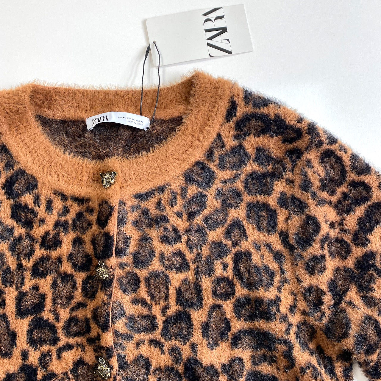 Zara on sale leopard cardigan