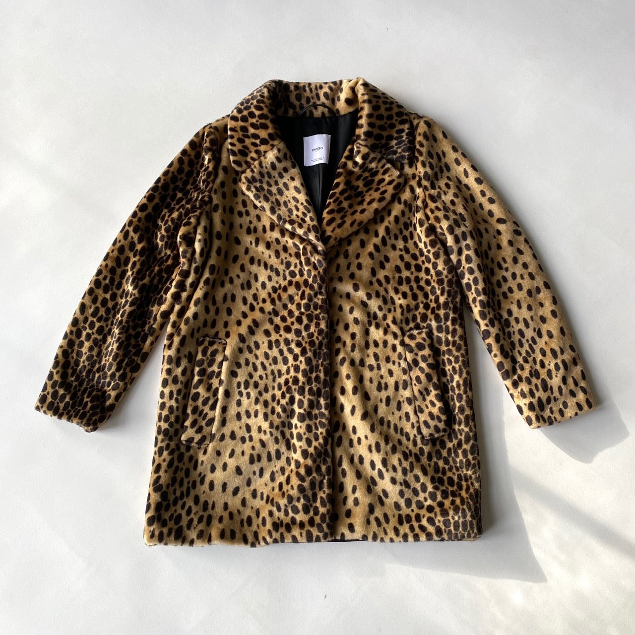 Mango leopard clearance fur coat