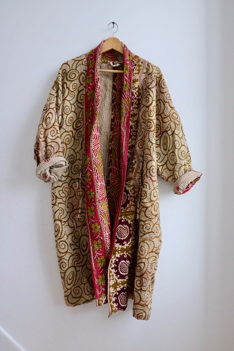 Toast quilted kantha coat