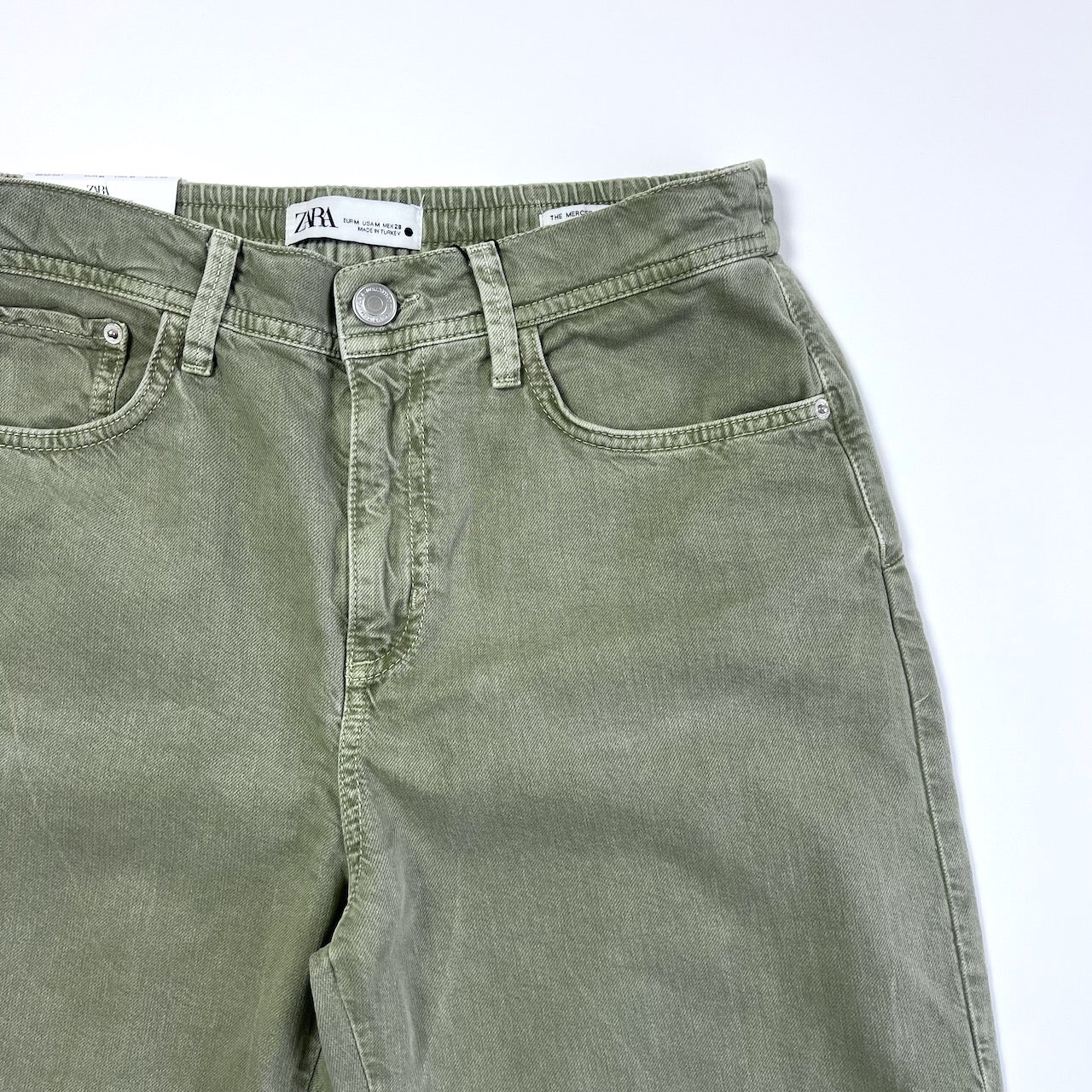 Zara Women’s Mercer Jogger Pants Trousers Elastic Waist Olive Green Size  Small