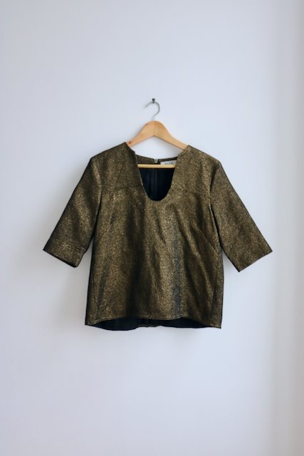Margaret Howell gold top at Manifesto Woman