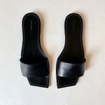 Manifesto Woman & Other Stories square toe black leather slides