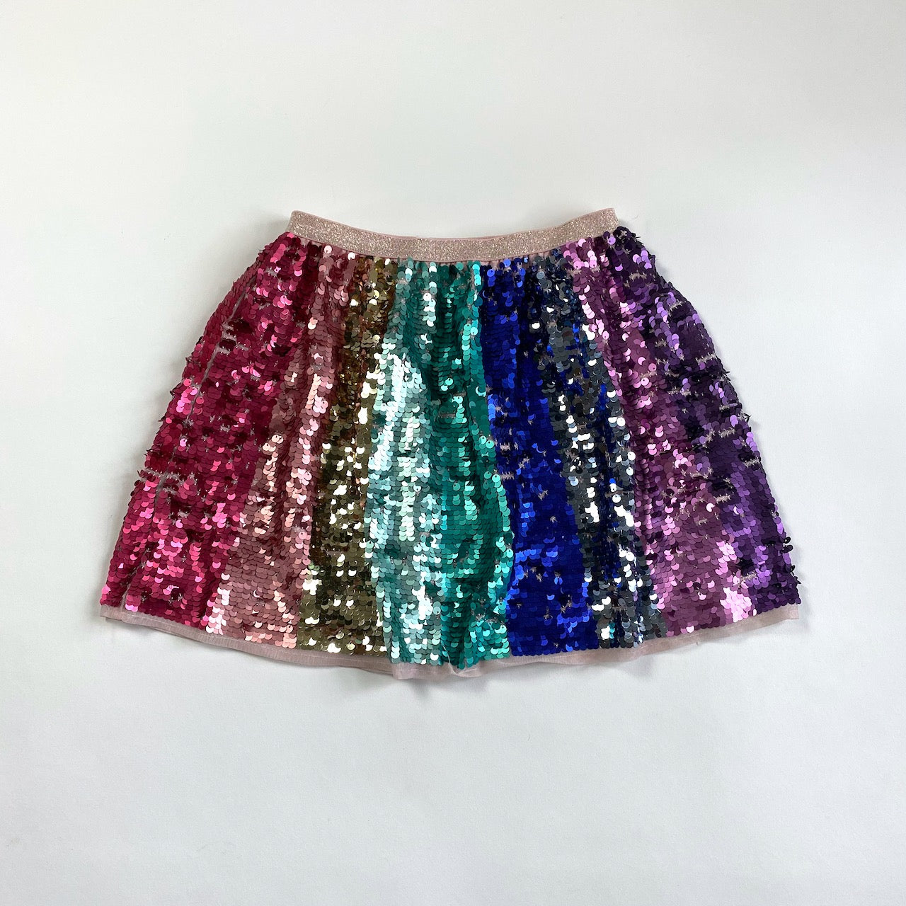 H&M rainbow stripe sequin skirt – Manifesto Woman